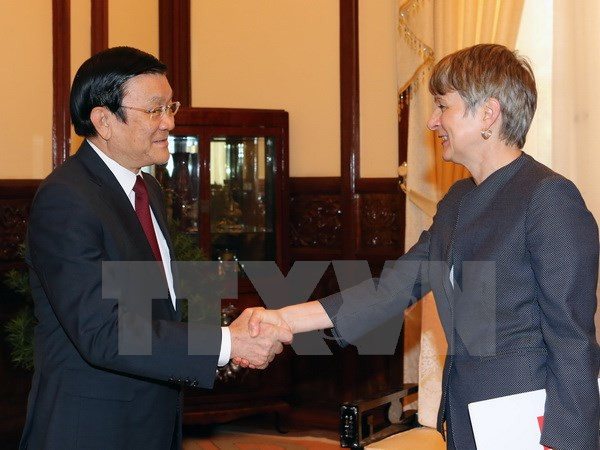 越南国家主席张晋创接见各国驻越大使 ảnh 1 越南国家主席张晋创接见各国驻越大使 ảnh 1