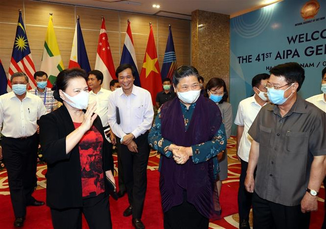 越南国会主席阮氏金银出席第41届东盟议会联盟大会会前彩排活动 ảnh 1 越南国会主席阮氏金银出席第41届东盟议会联盟大会会前彩排活动 ảnh 1