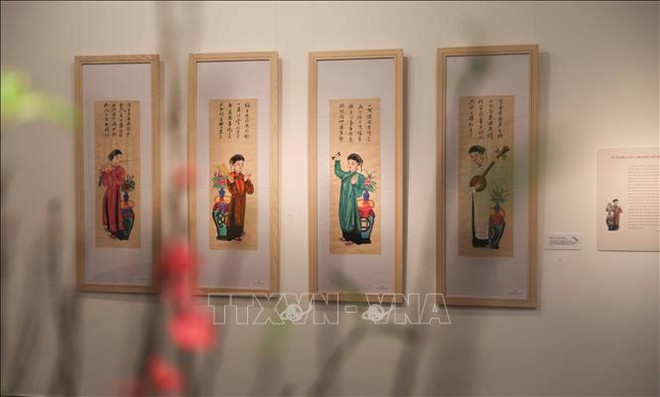 “四条屏民画藏春色”展览开幕 ảnh 1 “四条屏民画藏春色”展览开幕 ảnh 1