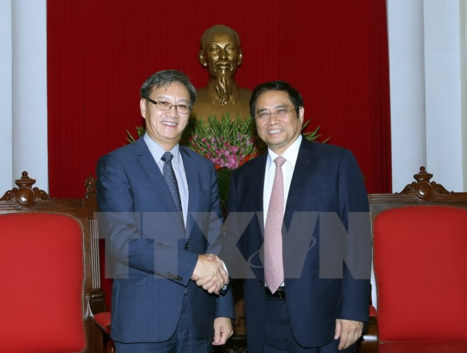 越共中央组织部部长范明正会见老挝新任驻越大使 ảnh 1 越共中央组织部部长范明正会见老挝新任驻越大使 ảnh 1