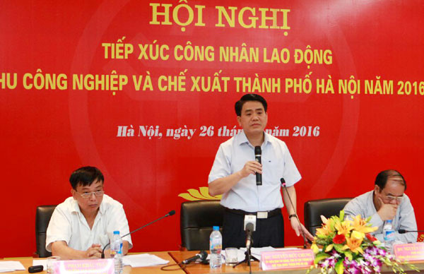 河内市领导与劳动工人直接对话 ảnh 1 河内市领导与劳动工人直接对话 ảnh 1