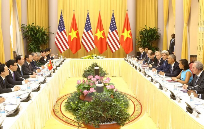 越南国家主席陈大光与美国总统奥巴马进行会谈 ảnh 1 越南国家主席陈大光与美国总统奥巴马进行会谈 ảnh 1