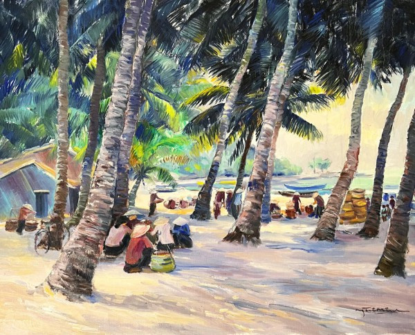 越南刀油画先锋者阮智明画家的作品在胡志明市展出 ảnh 1 越南刀油画先锋者阮智明画家的作品在胡志明市展出 ảnh 1