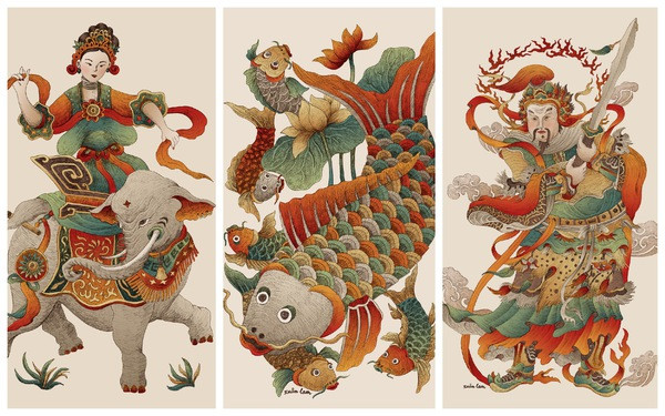  将民间画应用到服装设计 ảnh 2