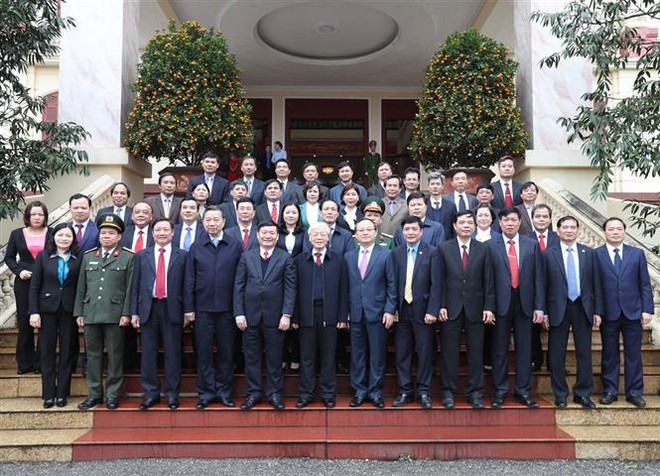 越共中央总书记阮富仲赴兴安省拜年 ảnh 1 越共中央总书记阮富仲赴兴安省拜年 ảnh 1