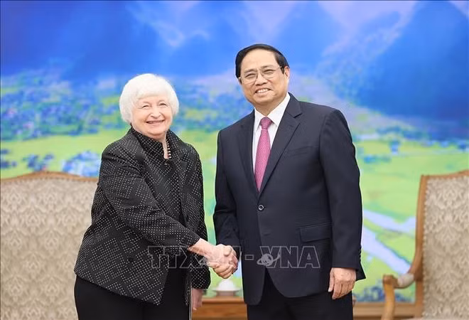 政府总理范明政会见美国财政部部长珍妮特·耶伦 ảnh 1
