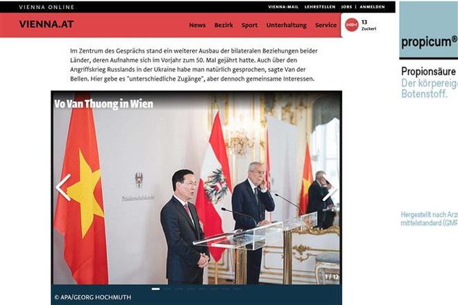 奥地利媒体密集报道越南国家主席武文赏访问奥地利之行 ảnh 1 奥地利媒体密集报道越南国家主席武文赏访问奥地利之行 ảnh 1