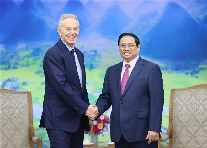 范明政总理会见英国前首相、托尼·布莱尔全球变化研究所执行主席 ảnh 1 范明政总理会见英国前首相、托尼·布莱尔全球变化研究所执行主席 ảnh 1