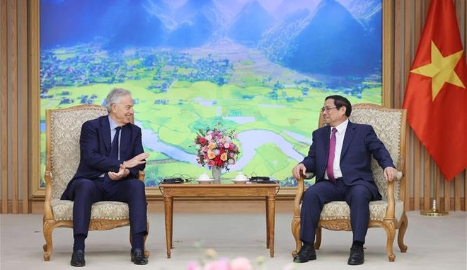 范明政总理会见英国前首相、托尼·布莱尔全球变化研究所执行主席 ảnh 2 范明政总理会见英国前首相、托尼·布莱尔全球变化研究所执行主席 ảnh 2