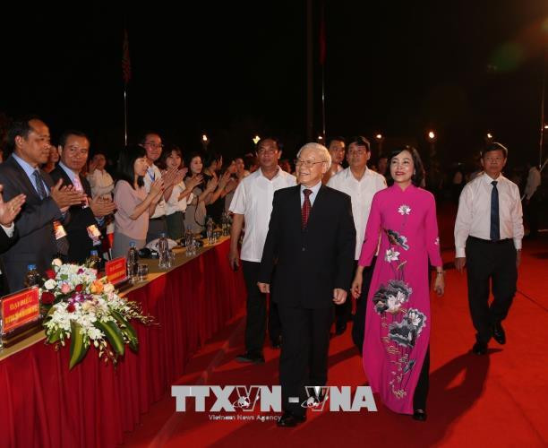 阮富仲出席大瞿越国建国1050周年纪念典礼 ảnh 2