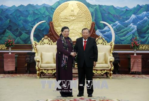 老挝党、国家与政府领导分别会见越南国会代表团 ảnh 1 老挝党、国家与政府领导分别会见越南国会代表团 ảnh 1