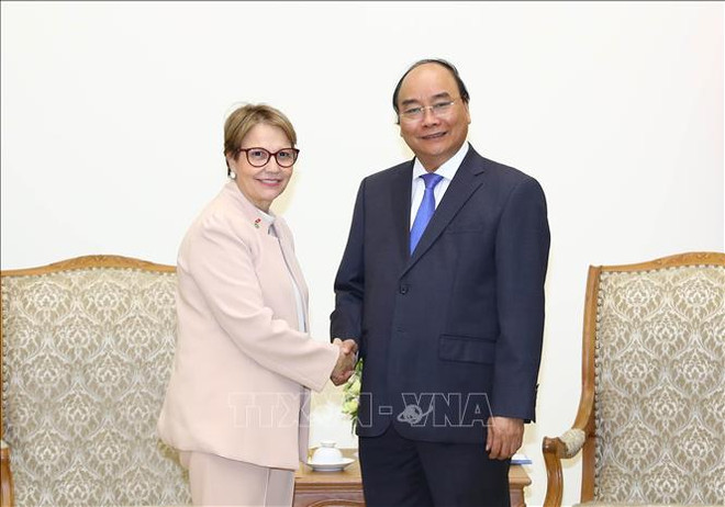 政府总理阮春福会见巴西农业部长克里斯蒂娜 ảnh 1 政府总理阮春福会见巴西农业部长克里斯蒂娜 ảnh 1