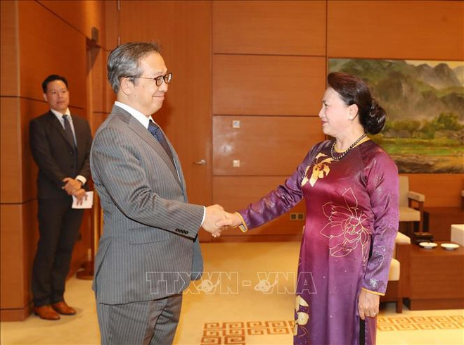 越南国会主席阮氏金银会见日本和柬埔寨驻越大使 ảnh 1 越南国会主席阮氏金银会见日本和柬埔寨驻越大使 ảnh 1