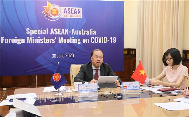 2020东盟轮值主席年：东盟-澳大利亚抗击新冠肺炎疫情部长特别会议以视频方式召开 ảnh 1