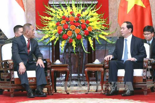 越南国家主席陈大光会见印尼国防部长 ảnh 1 越南国家主席陈大光会见印尼国防部长 ảnh 1