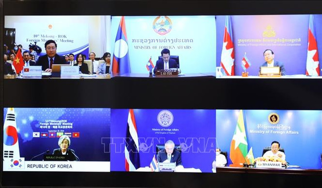 湄公河次区域国家与韩国承诺恢复全球贸易 确保公平获得疫苗权 ảnh 1  湄公河次区域国家与韩国承诺恢复全球贸易 确保公平获得疫苗权 ảnh 1