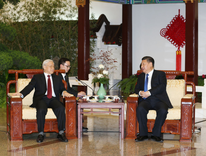 越中两党总书记进行茶叙（组图） ảnh 4