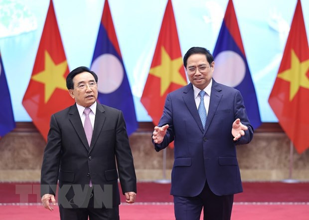 范明政与老挝政府总理潘坎·维帕万共同主持2022年越老团结友好年启动仪式 ảnh 2 范明政与老挝政府总理潘坎·维帕万共同主持2022年越老团结友好年启动仪式 ảnh 2