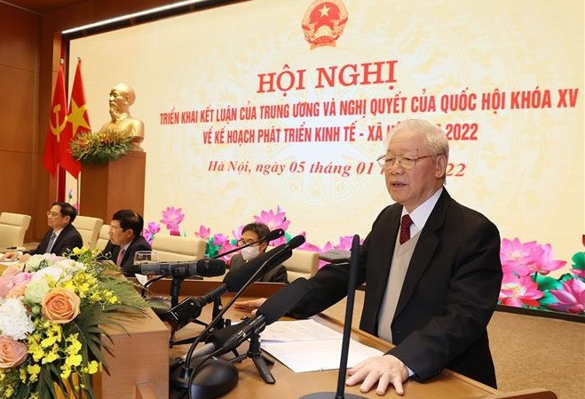 越共中央总书记阮富仲出席政府与各地方视频会议并发表重要讲话 ảnh 2 越共中央总书记阮富仲出席政府与各地方视频会议并发表重要讲话 ảnh 2