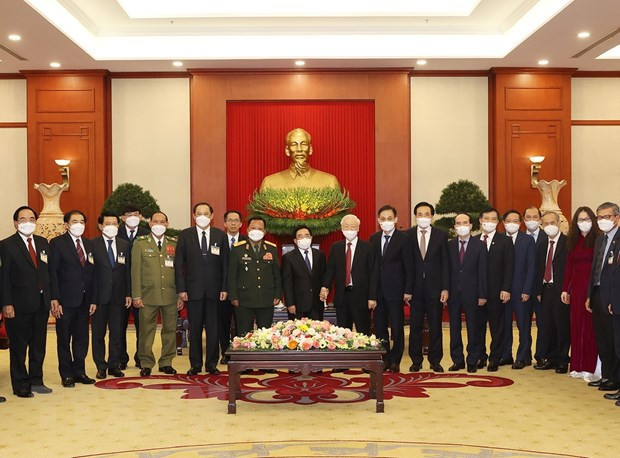 越共中央总书记阮富仲会见老挝政府总理潘坎·维帕万 ảnh 2 越共中央总书记阮富仲会见老挝政府总理潘坎·维帕万 ảnh 2