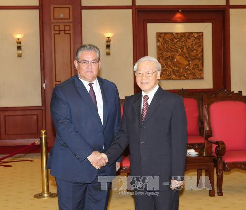 阮富仲总书记会见希腊共产党代表团 ảnh 1