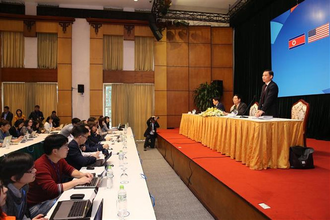 美朝领导人第二次会晤筹备工作媒体吹风会在河内举行 ảnh 2 美朝领导人第二次会晤筹备工作媒体吹风会在河内举行 ảnh 2
