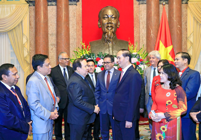 陈大光主席会见东南亚国家红十字会和红新月会领导代表 ảnh 1 陈大光主席会见东南亚国家红十字会和红新月会领导代表 ảnh 1