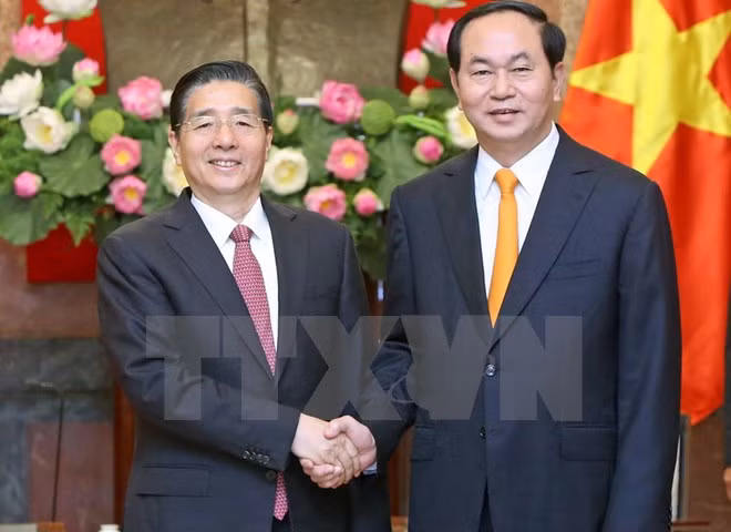 越南国家主席陈大光会见中国公安部部长郭声琨 ảnh 1