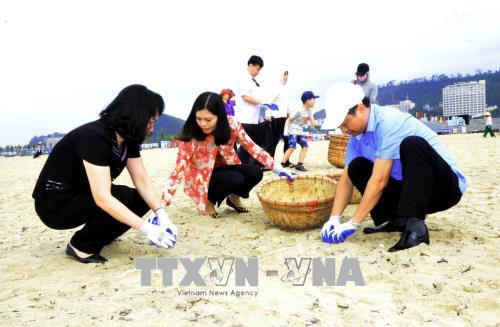 广宁省启动下龙湾海滩清洁活动 ảnh 2 广宁省启动下龙湾海滩清洁活动 ảnh 2