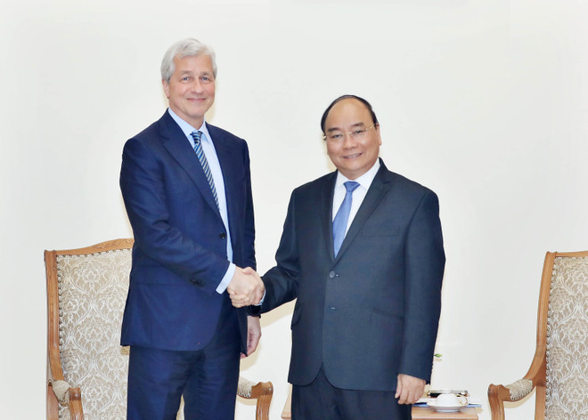 越南政府总理阮春福会见美国摩根大通集团董事长 ảnh 1 越南政府总理阮春福会见美国摩根大通集团董事长 ảnh 1