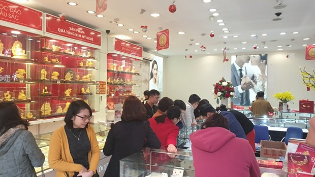 今日上午越南国内市场黄金价格每两在5500万越盾以上 ảnh 1