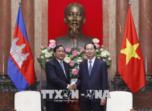 国家主席陈大光会见柬埔寨外交与国家合作部大臣布拉索昆 ảnh 1 国家主席陈大光会见柬埔寨外交与国家合作部大臣布拉索昆 ảnh 1