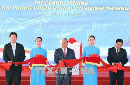 海防市国际集装箱港口迎接首艘集装箱船靠泊 ảnh 1 海防市国际集装箱港口迎接首艘集装箱船靠泊 ảnh 1