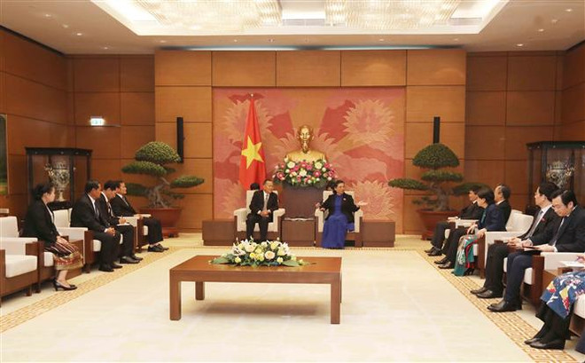 国会副主席丛氏放会见老挝巴特寮通讯社代表团 ảnh 2 国会副主席丛氏放会见老挝巴特寮通讯社代表团 ảnh 2