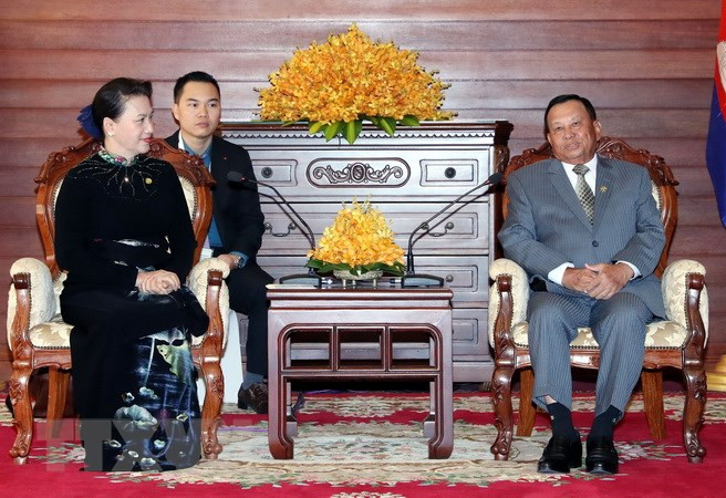 越南国会主席阮氏金银会见柬埔寨参议院主席赛宗 ảnh 1 越南国会主席阮氏金银会见柬埔寨参议院主席赛宗 ảnh 1
