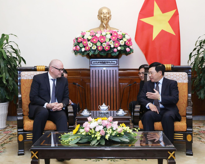 政府副总理兼外交部长范平明会见德国外交部国务秘书米夏埃利斯 ảnh 1 政府副总理兼外交部长范平明会见德国外交部国务秘书米夏埃利斯 ảnh 1