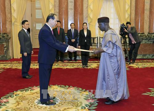 国家主席陈大光接受三国新任驻越大使递交的国书 ảnh 1 国家主席陈大光接受三国新任驻越大使递交的国书 ảnh 1