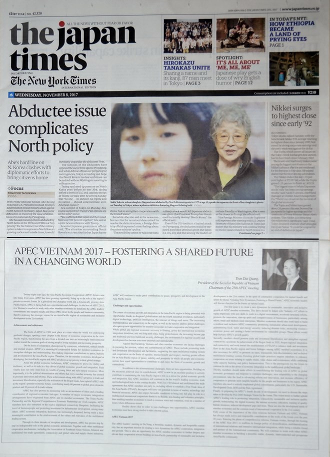 《日本时报》刊登陈大光主席关于APEC的文章 ảnh 1 《日本时报》刊登陈大光主席关于APEC的文章 ảnh 1