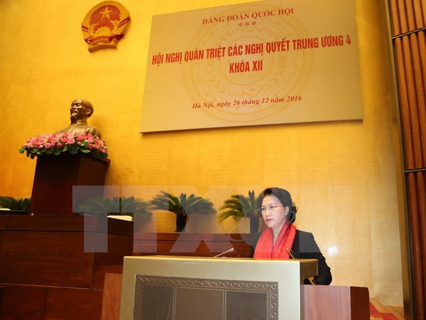 越南国会党组贯彻落实越共十二届四中全会决议 ảnh 1