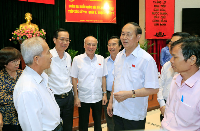 越南国家主席陈大光接待胡志明市选民 ảnh 1