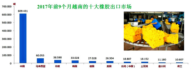 2017年前9个月越南橡胶贸易顺差额达逾8.2亿美元 ảnh 1 2017年前9个月越南橡胶贸易顺差额达逾8.2亿美元 ảnh 1