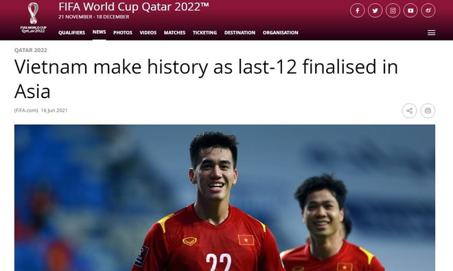 国际足联对越南国足的历史性胜利印象深刻 ảnh 1