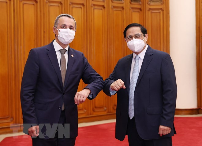 越南政府总理范明政会见瑞士联邦副总统兼外交部长卡西斯 ảnh 2 越南政府总理范明政会见瑞士联邦副总统兼外交部长卡西斯 ảnh 2