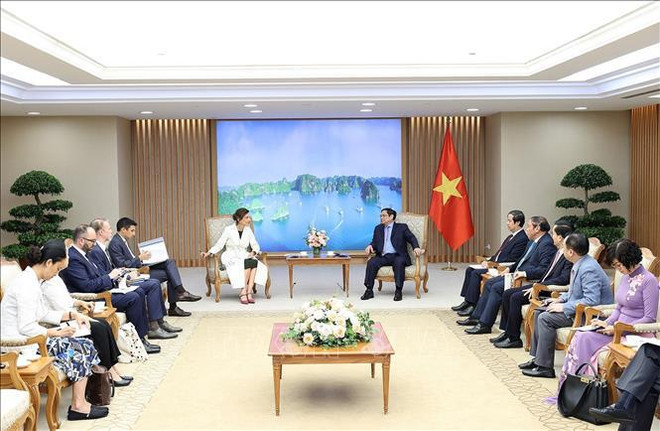 范明政会见联合国教科文组织总干事阿祖莱 ảnh 1 范明政会见联合国教科文组织总干事阿祖莱 ảnh 1