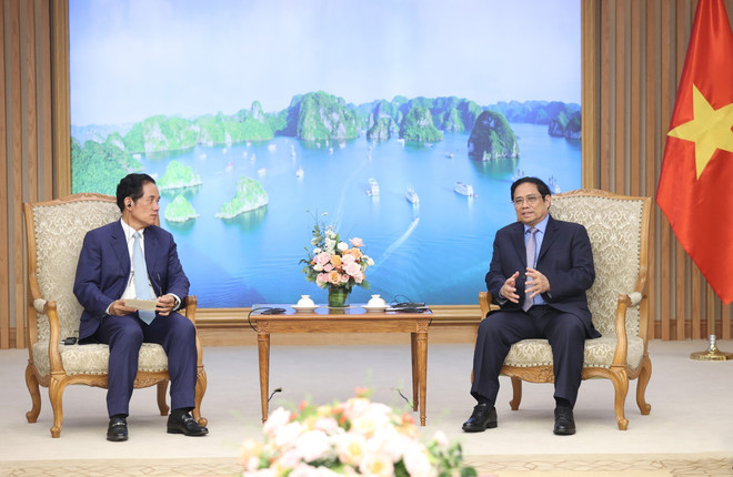 政府总理范明政会见柬埔寨金边市市长坤盛 ảnh 1 政府总理范明政会见柬埔寨金边市市长坤盛 ảnh 1