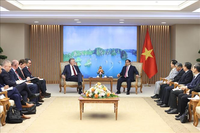 越南政府总理范明政会见欧洲议会国际贸易委员会主席兰格 ảnh 1 越南政府总理范明政会见欧洲议会国际贸易委员会主席兰格 ảnh 1
