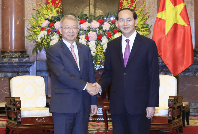 国家主席陈大光会见韩国大法院院长梁承泰 ảnh 1