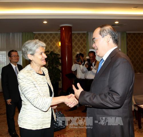 胡志明市领导人会见联合国教科文组织总干事 ảnh 1 胡志明市领导人会见联合国教科文组织总干事 ảnh 1