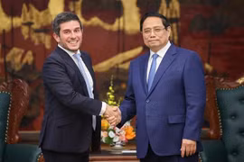 越南政府总理范明政会见富时罗素股票和多元资产全球主管杰拉尔德·托勒达诺。图自越通社