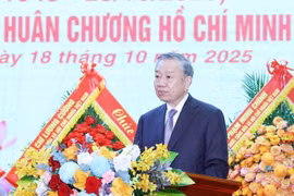 苏林总书记在活动上发言。图自越通社